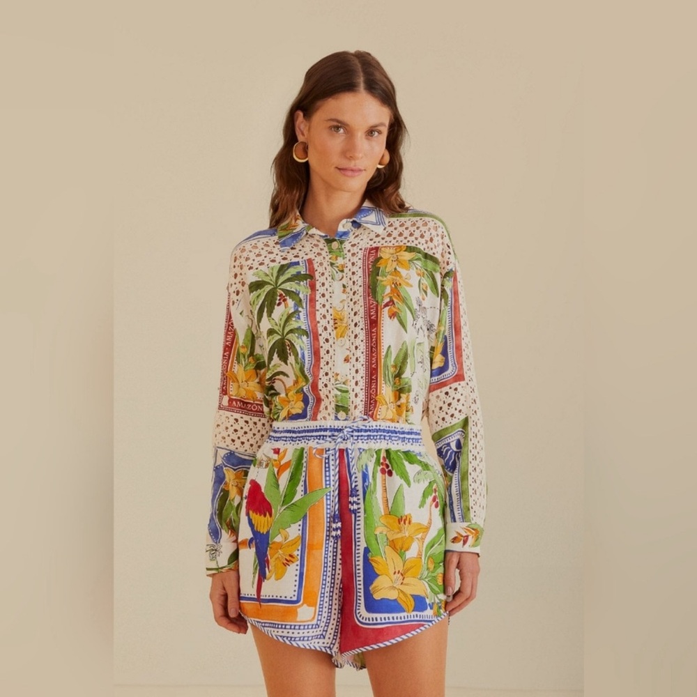FARM Rio Tropical Destination Off-White Shorts